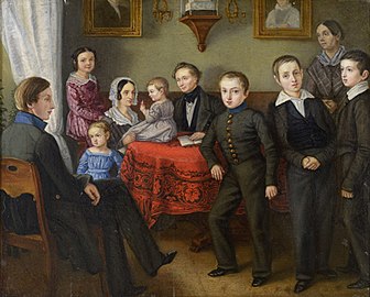 August Georg Wilhelm Pezold: Portret obitelji Doeppi (1845.), ulje na platnu, 34,8 × 44,3 cm