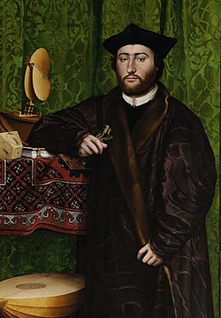 Selve kuvattuna Hans Holbein nuoremman maalauksessa Suurlähettiläät (1533). Yksityiskohta.