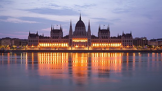 Hungarian Parliament Building, dawn, by Godot13