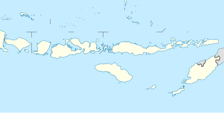 Map of Lesser Sunda Islands with mark showing location of Kangean Islands