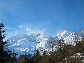 Vue du Dawinkopf (à gauche) avec la Parseierspitze sur la droite.