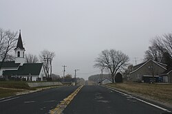 Looking east at Louis Corners along the former WIS 149