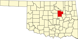 Map of Oklahoma highlighting Creek County