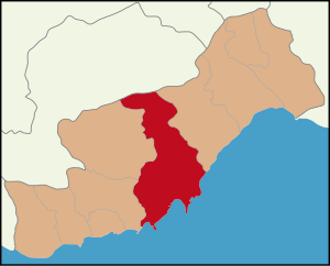 Mapa do distrito de Silifke na província de Mersin