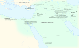 Map of the Middle East with the main areas and events associated with the mihna labelled