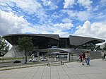 BMW Welt, a museum and event venue at the Olympic Park, Munich, Germany, designed by Wolf D. Prix and architect firm Coop Himmelb(l)au