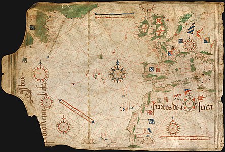 Nautical chart at History of cartography, by Pedro Reinel (edited by Alvesgaspar)