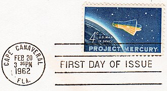 Commemorative Project Mercury 4¢ US Postage stamp[n 46]