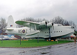 Short Sunderland V showing step on wing float and faired step on hull