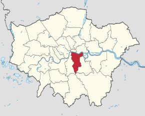 Poziția localității Southwark