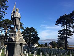 Standing guard at the San Francisco National Cemetery