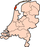 Localisation de l'île du Texel (en rouge) au sein des Pays-Bas.