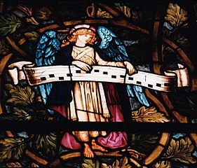 Detail from The Worship of the Shepherds window (1882).