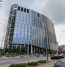 This is a photograph of the Bradley Building, named after Denise Bradley, that is part of the Adelaide BioMed City research precinct.