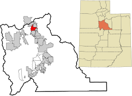 Location in Utah County and the state of Utah