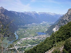 Vue de la vallée depuis son extrémité méridionale.