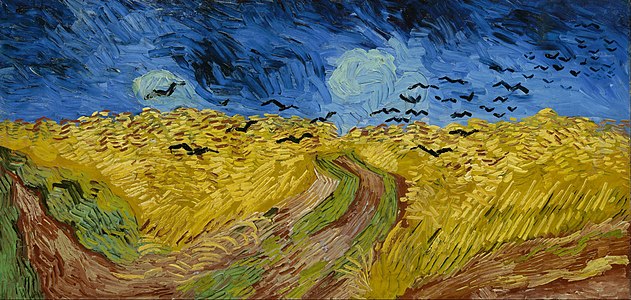 Wheat Field with Crows at Wheat Fields, by Vincent van Gogh