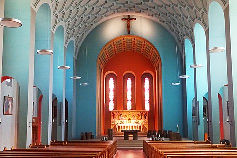 Wünnewil, Parish Church St. Margaretha (Augustin Genoud-Eggis, 1932): interior view