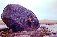 Boulder on Vidlitsa, west shore