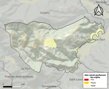 Carte des zones d'aléa retrait-gonflement des argiles.