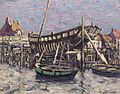 The Boat Yard, Étaples, Arthur Baker-Clack, 1913.