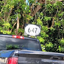 Sign for PR-647 in Cibuco, Corozal, heading north