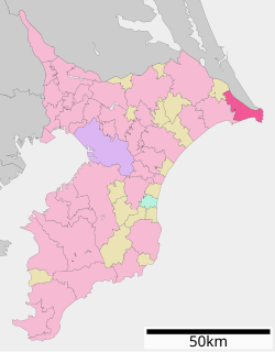 Location of Chōshi in Chiba Prefecture