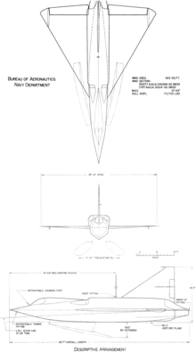 3-view line drawing of the Convair Y2-2