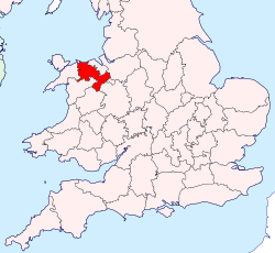 Denbighshire shown within England and Wales