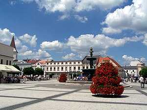 Town square in کاروینا-Fryštát