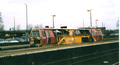 A of a GTRM Rail track tamper at Banbury station in the year 2001.