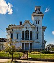 "Wedding Cake House", AKA Kendrick-Tirocchi-Prentice House at 514 Broadway. 1867, attributed to Broadway architect Perez Mason. Former location of A. & L. Tirocchi Gowns.