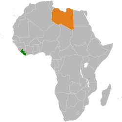 Map indicating locations of Liberia and Libya