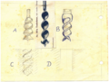 שרטוט של מקדח ללקיחת מדגמי קרקע 19.9.57