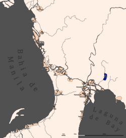 Location of Cainta (colored blue) in 1570.