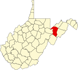 Location of Grant County in West Virginia