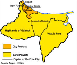 Map of the Subdivisions of the Free City of Gdańsk/Danzig