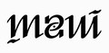 Rotational ambigram for the word "Maui"