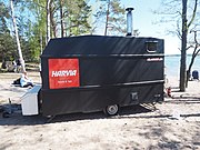 A mobile sauna built into a trailer