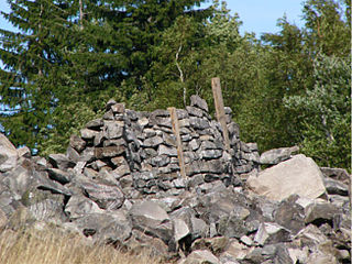 Sección reconstruida de una fortificación celta en Milseburg