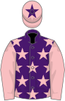 Purple, pink stars, pink sleeves, pink cap, purple star