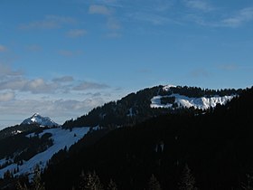 Vue de la face sud-ouest du Rangiswanger Horn (au fond, le Grünten).