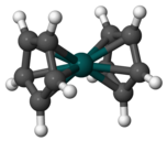 Structure of rhodocene, shown in eclipsed conformation