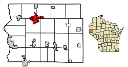 Location of New Richmond in St. Croix County, Wisconsin