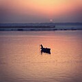 Sunise ganga river from ghats of varanasi