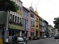 Three-storey shophouses along Teo Hong Road.