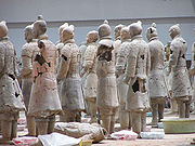 Terracotta soldiers being reassembled