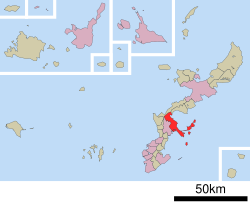 Location of Uruma in Okinawa Prefecture