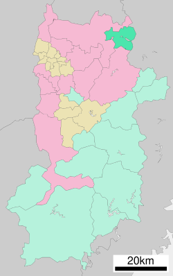 Location of Yamazoe in Nara Prefecture