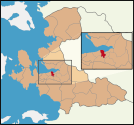 Map showing Balçova District in İzmir Province